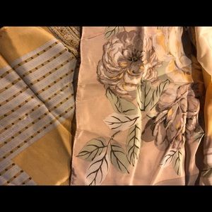 Ecco signed 100% silk scarf floral soft shimmer